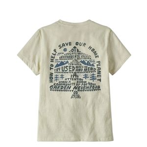 Patagonia Cream Tee with Blue Graphic